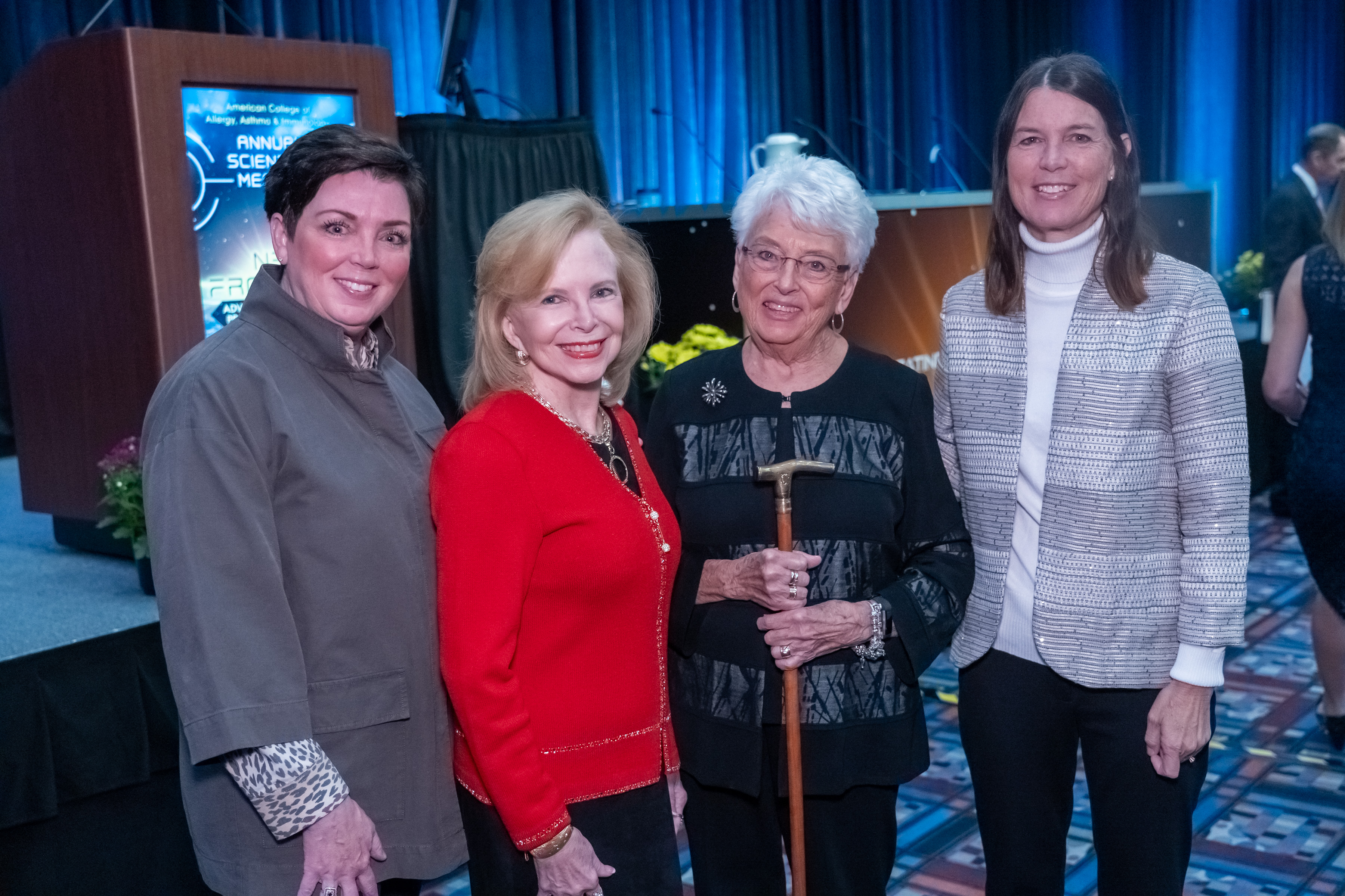 Dana Wallace with ACAAI Auxiliary members at the Gold-Headed Cane Award presentation